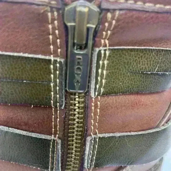 ROXY vintage boho Jensen Ankle Boots Women Size 6.5 Brown With Zipper - Picture 2 of 15